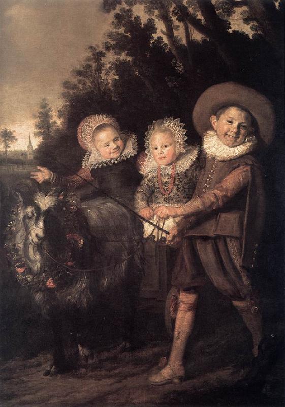 HALS, Frans Three Children with a Goat Cart